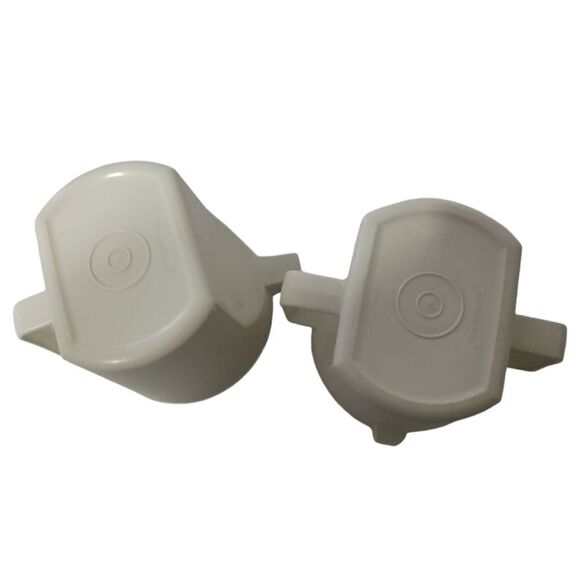 Tupperware Creamer Sugar Bowl Set Almond Blue Lids Retro 1415-2 & 1414-2 Vintage - Picture 6 of 16